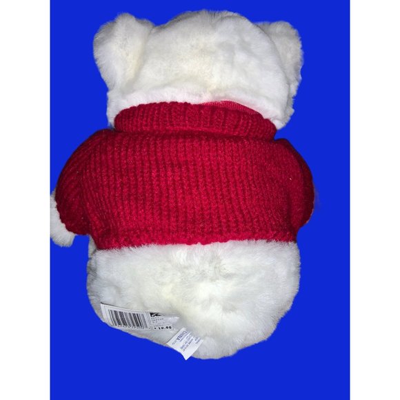 Holiday K-MART Christmas Plush White Teddy Bear 1997 RED Sweater - Picture 12 of 13